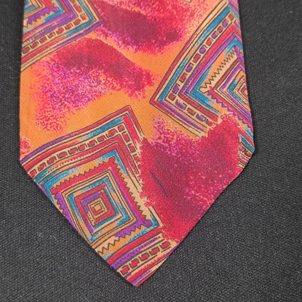Robert Stewart Men’s Tie Multi-Color Silk Abstract Geometric Art Deco